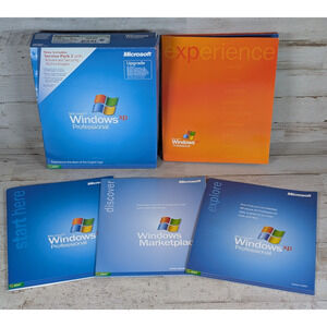 Vtg Windows XP Pro Professional UPGRADE 2002 SP2 Big Box w Original Key #2